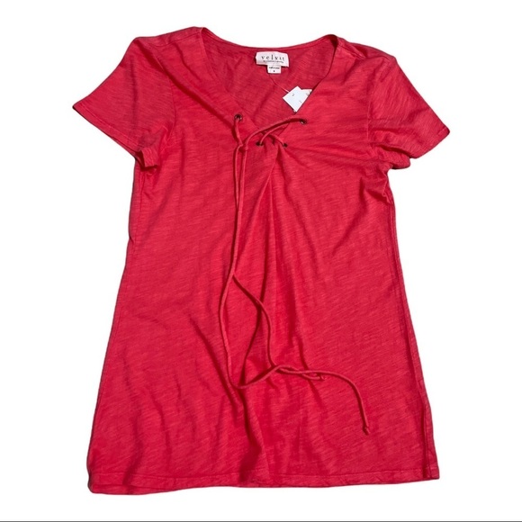 Velvet Pink Cotton Short Sleeves Casual Top Size S - Picture 5 of 8